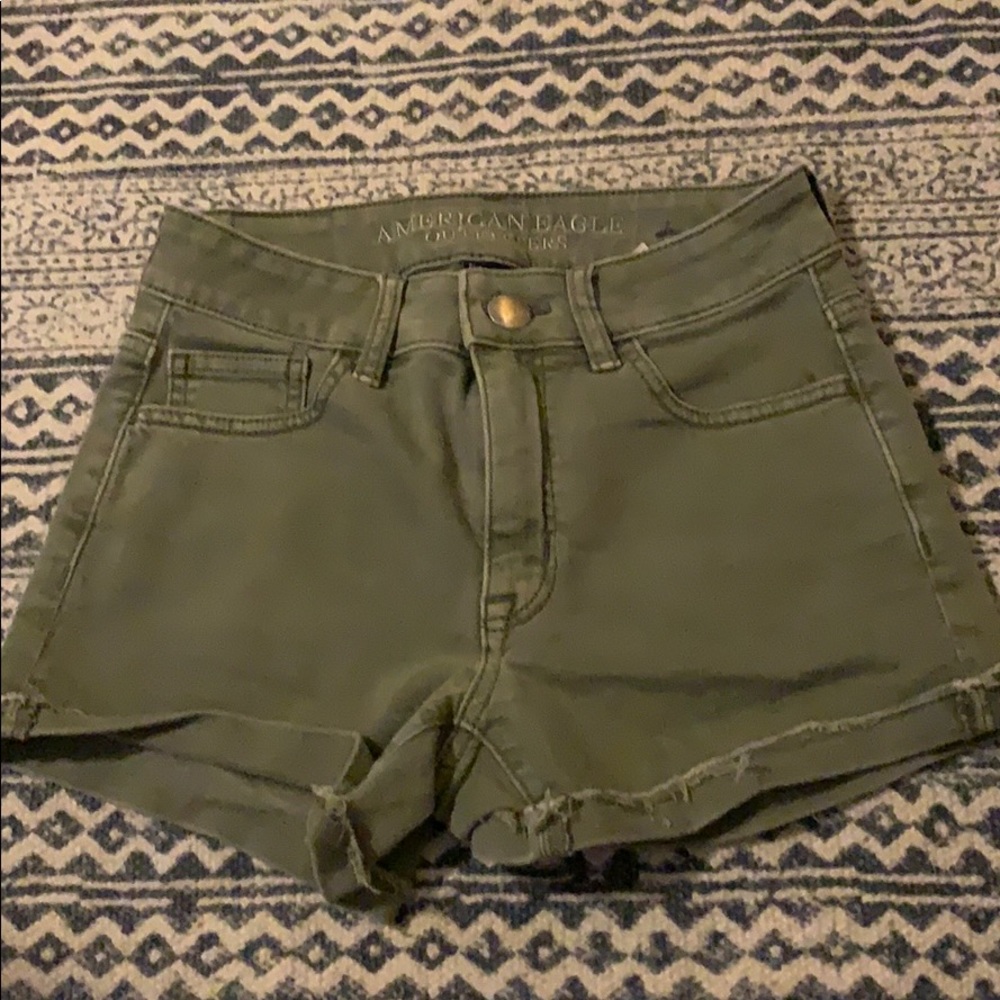 Green stretchy shorts